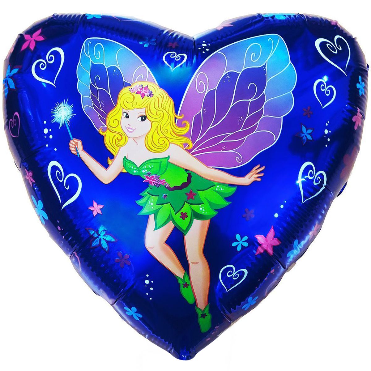 1202-1450 Ф 18" Дівчинка фея на синьому серці