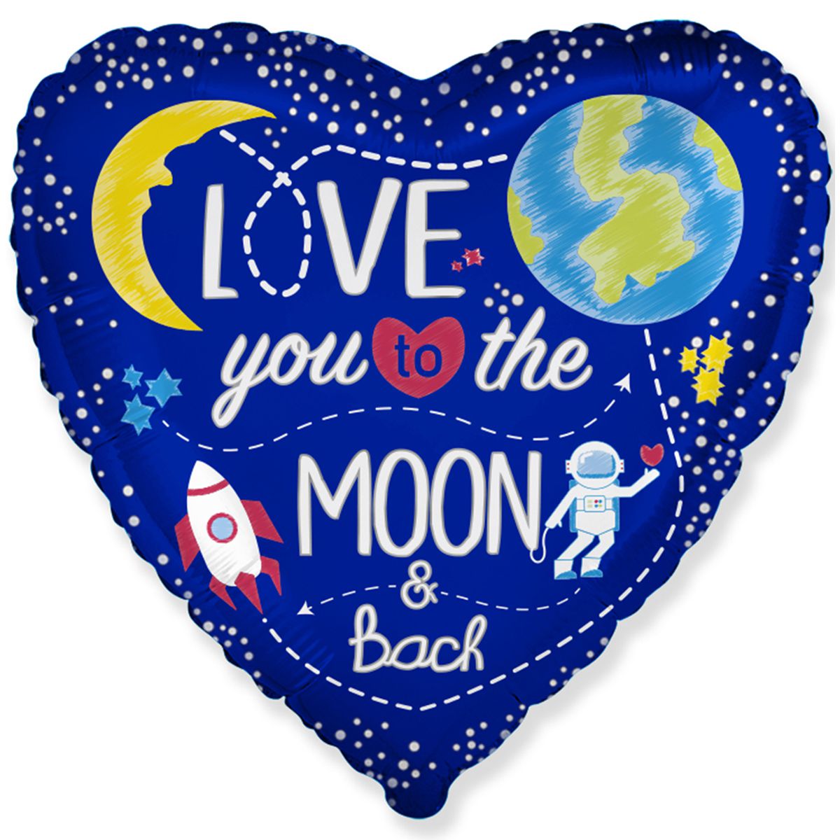 1202-3130 Ф 18" LOVE YOU TO THE MOON & BACK/FM