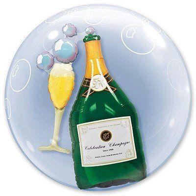 1203-0363 Q Bubble Інсайдер 24" Шампанське й келих ПАК