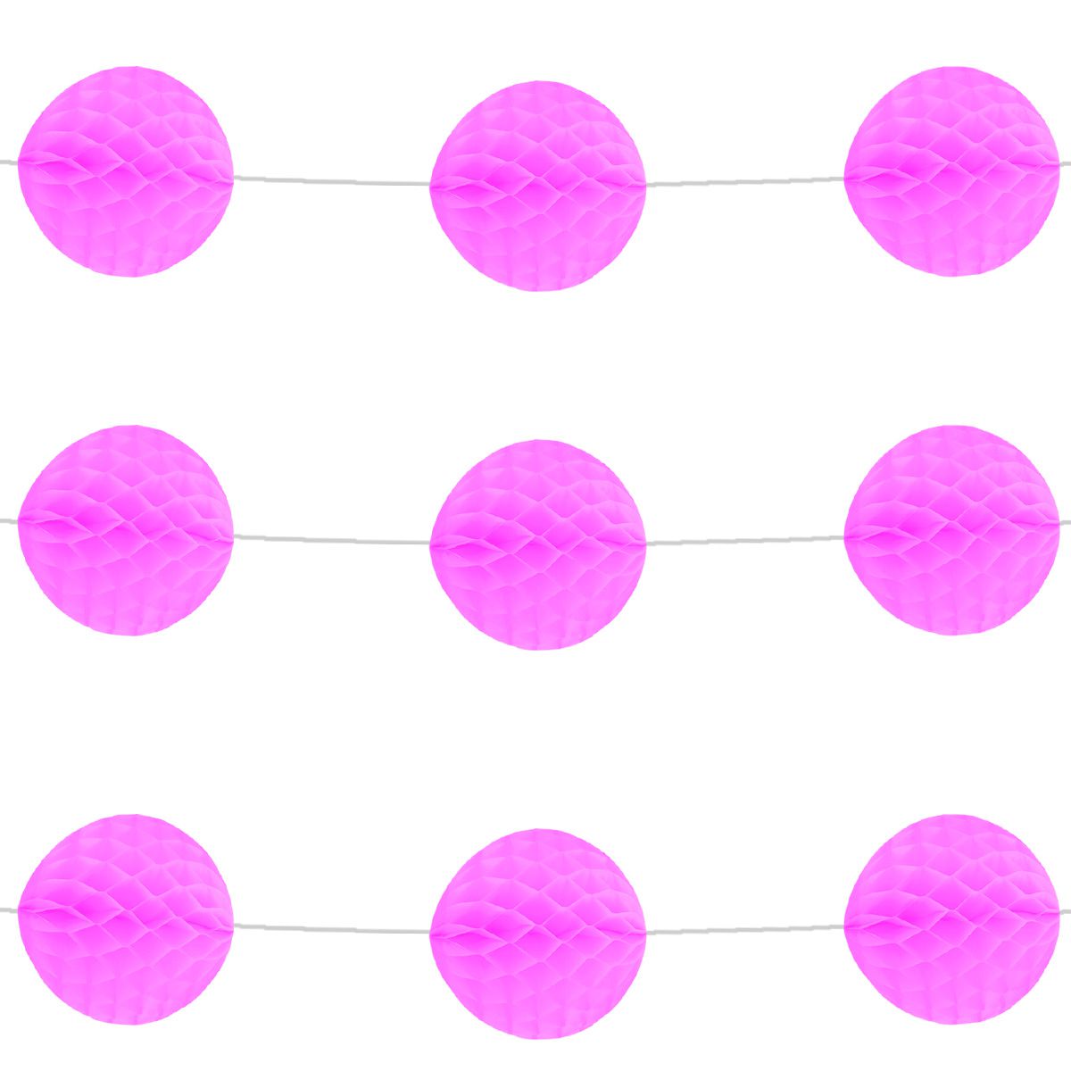 1404-0442 G Гірлянда-кульки рожева паперова 3 м