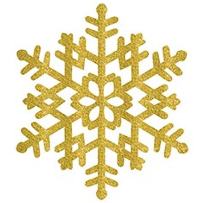 1501-3761 А HNY Сніжинка пластикова блиск золотиста 37 см