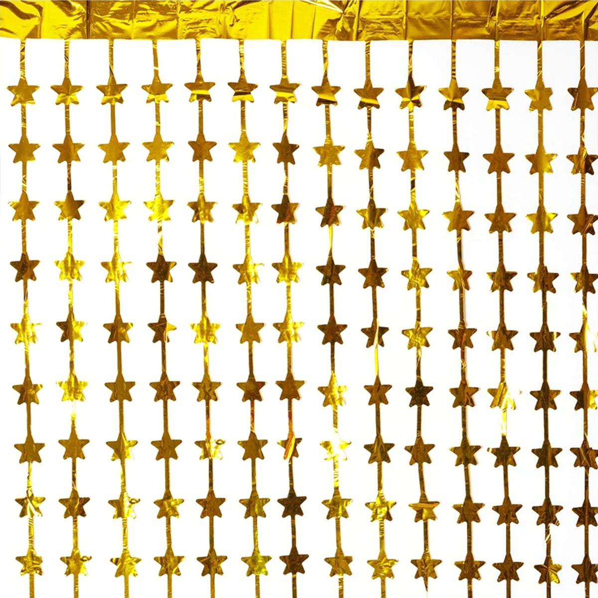1501-6014 Занавес фольг золотой Звезды 1х2м/G