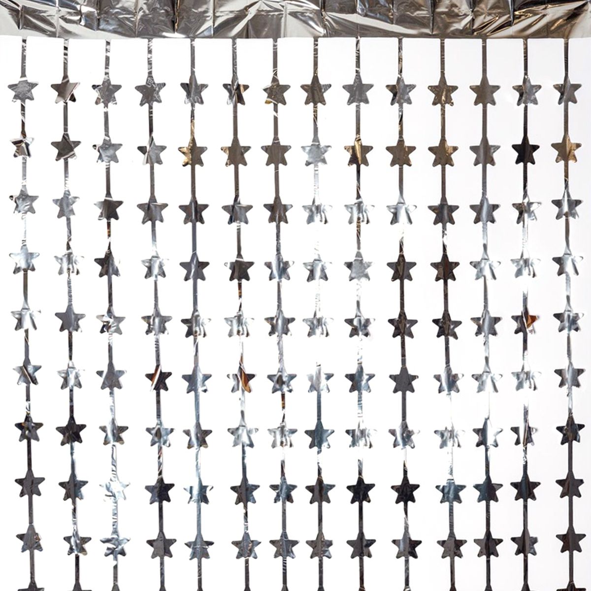1501-6015 G Завіса срібляста Зірки 100х200 см