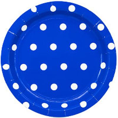 1502-3913 Тарелка Горошек синяя 17см 6шт/G