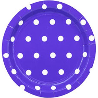 1502-3914 Тарелка Горошек фиолетовая 17см 6шт/G
