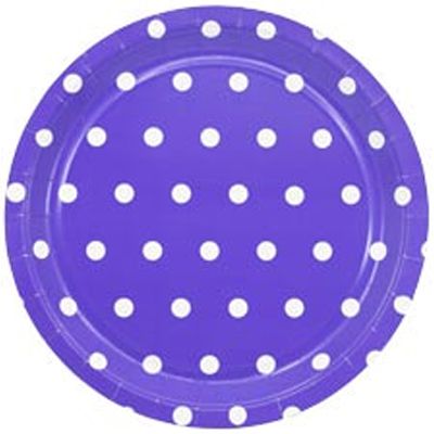 1502-3923 Тарелка Горошек фиолетовая 23см 6шт/G