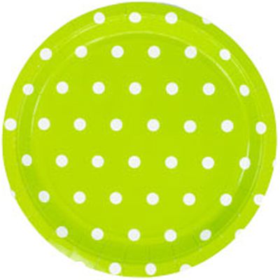 1502-3926 Тарелка Горошек светло-зеленая 23см 6шт/G