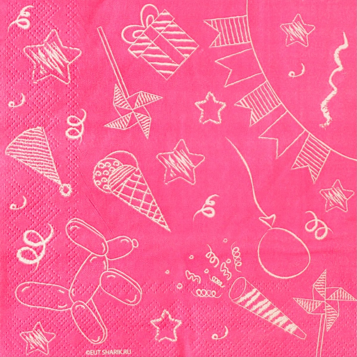 1502-4999 G Серветки Неон Party рожеві 33 см 12 шт
