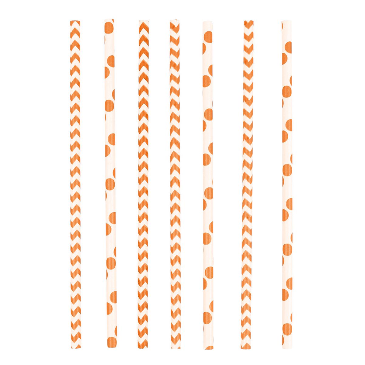 3502-3378 Трубочки горох/шеврон оранжевый Orange Peel 19,5 см 24 шт/A