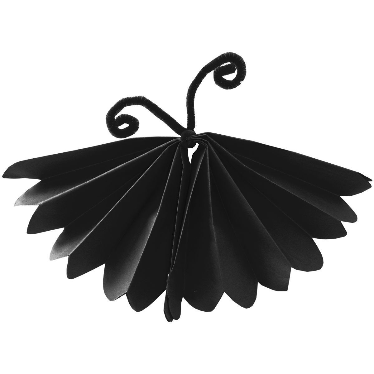 3505-0115 Метелик чорний паперовий 25 см