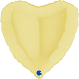 1204-0885 Г Б/М Серце 18" Макарун жовте Matte Yellow ПАК