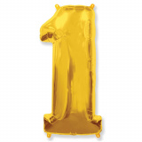 1207-3259 Ф Цифра 1 металік золотиста Gold 40"