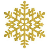 1501-3761 Снежинка пластик блеск золотая 37см/A