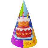 1501-6049 Ковпачки Торт Birthday 6 шт