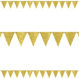 1505-1884 А Гірлянда-вимпел для кульок-літер золотиста Gold 6 м