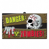 1505-3112 А HLW Банер-табличка Небезпечно Зомбі пласт 44х25 см