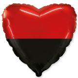 3202-3182 Ф 18" Серце Прапор червоно-чорний