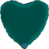 3204-0917 Г Б/Мал 18" Серце Сатин Смарагдове Emerald Green ПАК