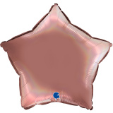 3205-0122 Г Б/М Зірка 18" Блиск Платина рожева Holographic Platinum Rose ПАК