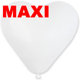 1105-0009 І Серце 10"/01 Пастель біле White MAXI 500 шт