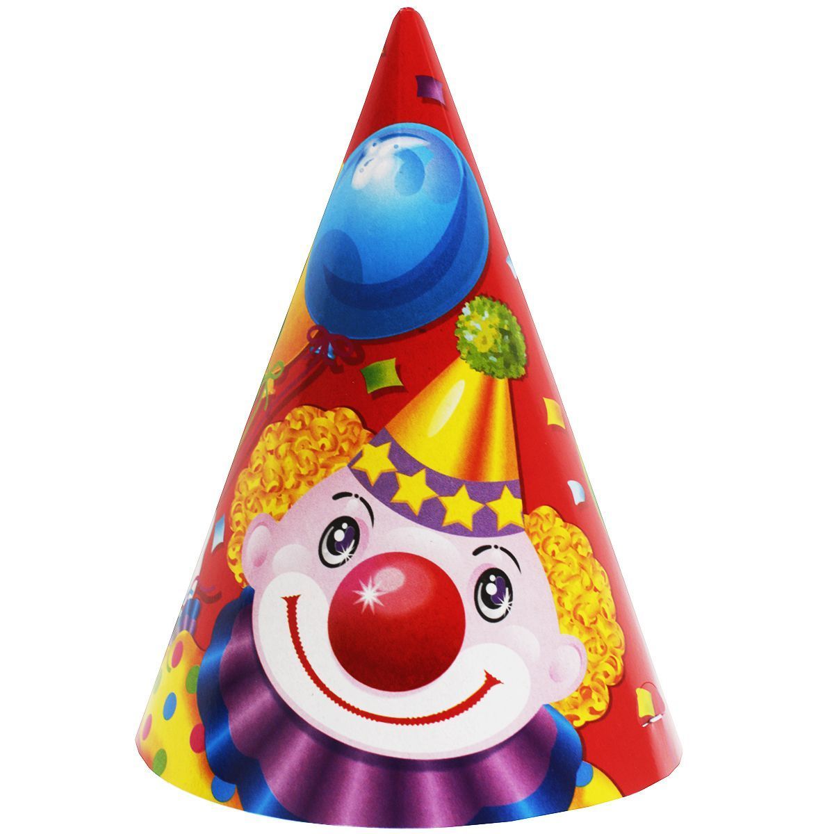 1501-1020 Ковпак Клоун з кульками 6 шт
