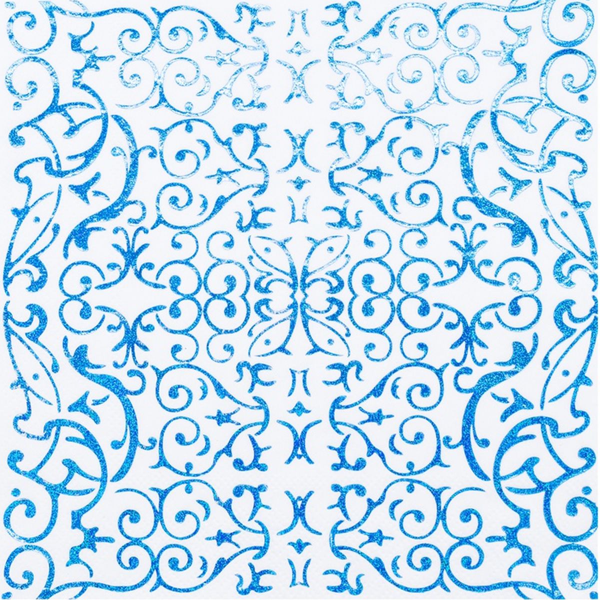 1502-4088 G Серветки блакитні голографія 33 см 6 шт