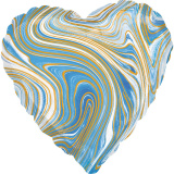 3202-2727 А Серце 18" Агат блакитне Blue marble S18