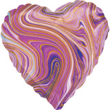 3202-2744 А Серце 18" Агат фіолетове Purple marble S18